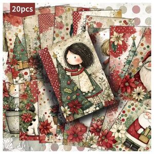 NWT 20pc 4x6 Vintage Christmas Girl Postcard Craft Set Junk Journal Paper